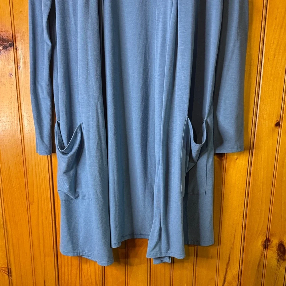 Zenana Outfitters Light Blue Open Front Cardigan - Picture 6 of 6